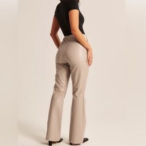 Abercrombie & Fitch Curve Love Vegan Leather Slim Flare Pant